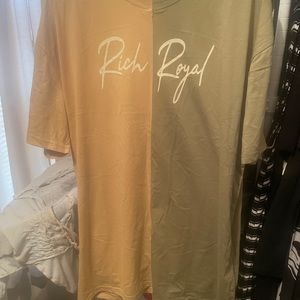 Womens Rich Royal shirt size XL 16/18 Gold and Green